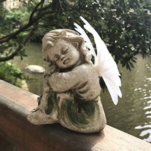 Bo-Toys Solar Powered Angel with Solar Fiber Optic Wings LED Garden Light Decor