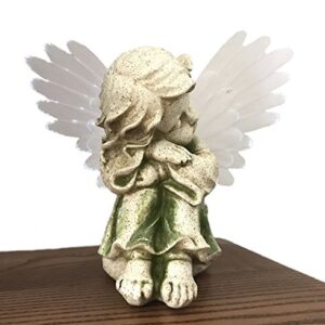 Bo-Toys Solar Powered Angel with Solar Fiber Optic Wings LED Garden Light Decor