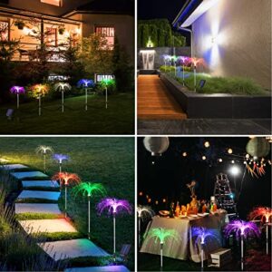 XINKAITE Solar Garden Lights Outdoor 2 Modes Jellyfish Lights 7 Color Changing Waterproof Yard Lights Decorative Flower Lights for Pathway Patio Decoration, 5 Pcs