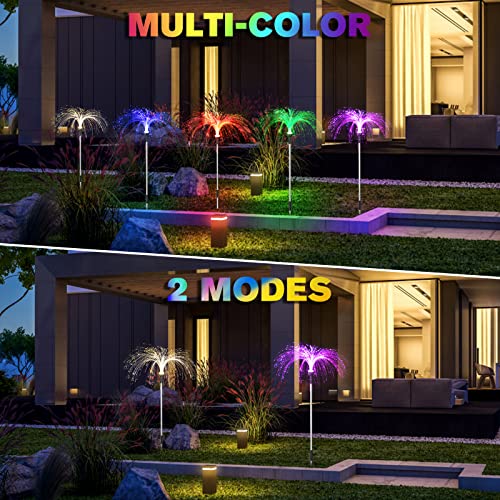 XINKAITE Solar Garden Lights Outdoor 2 Modes Jellyfish Lights 7 Color Changing Waterproof Yard Lights Decorative Flower Lights for Pathway Patio Decoration, 5 Pcs