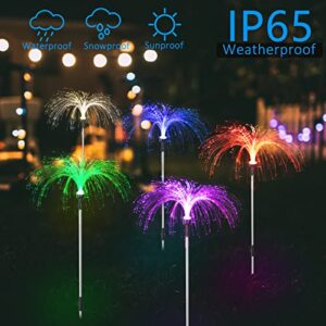 XINKAITE Solar Garden Lights Outdoor 2 Modes Jellyfish Lights 7 Color Changing Waterproof Yard Lights Decorative Flower Lights for Pathway Patio Decoration, 5 Pcs