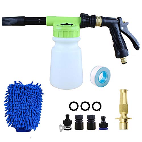 Gemdeck Car Foam Gun Pressure Washer Blaster Hose Wash Sprayer Foam Cannon with Adjustment Ratio Dial for Car Home Cleaning Garden with 0.26 Gallon Bottle