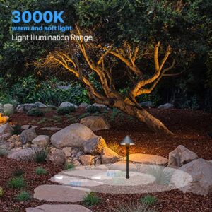 GOODSMANN Low Voltage Pathway Lights 6PK Landscape Lighting Outdoor Path Lights Wired 1.5W G4 LED 120 Lumens 3000K Aluminum Housing 12V Bronze Finish Walkway Driveway Light with Stake Connector