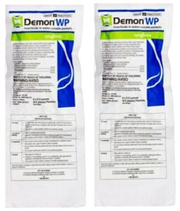 demon wp insecticide 2 envelopes containing 4 water-soluble 9.5 gram packets makes 4 gallons cypermethrin 40%