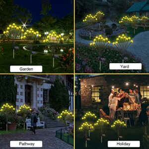 Solar Garden Lights, 10LED Solar Powered Firefly Lights, 2Pack Solar Outdoor Lights, Solar Lights, Swaying Garden Lights with 2Mode Twinkling / Steady-ON for Yard Garden Pathway Patio, Warm White