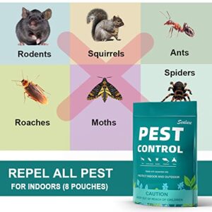 SEALUXE Pest Control Pouches,8-Pouches Pest Repeller for Indoor,Natural Pest Control to Repel Rodents, Mouse, Mice, Rats & Other Pests