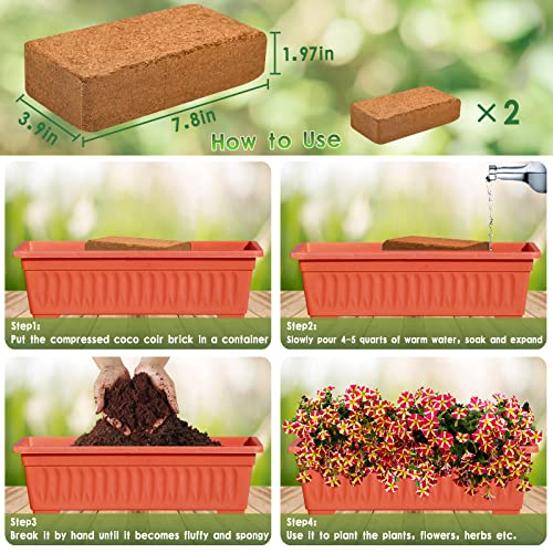 Legigo 2 Pack Premium Coco Coir Brick for Plants- 100% Organic Compressed Coconut Coir Bricks Starting Mix, Coco Coir Fiber Coconut Husk for Planting, Gardening, Potting Soil Substrate, Herbs