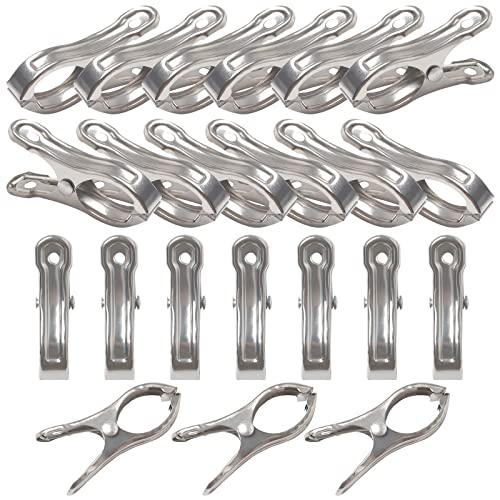 proturbo 50PCS Stainless Steel Greenhouse Clamps 2inch Greenhouse Clips Heavy Duty Garden Clips Windproof Strong Grip to Hold Down The Plant Cover or Shade Cloth on Garden Hoops or Greenhouse Frame