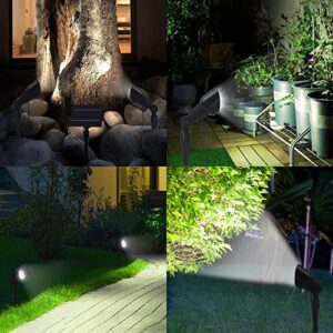 Solar Spot Lights Outdoor, 360°Adjustable Waterproof Landscape Spotlights, 2-in-1 Wireless Auto On/Off, Solar Powered Spot Light Dusk-to-Dawn for Yard Backyard Trees House Garden Walkway (2 Pack)