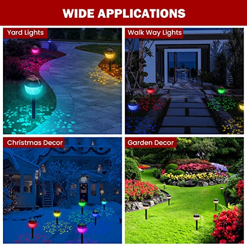 Solar Outdoor Lights, HAMOPY 8 Pack Christmas Outdoor Solar Pathway Lights, IP65 Waterproof Solar Powered Garden Path Lights Decorative Lights, Color Changing Landscape Light for Garden, Yard, Walkway