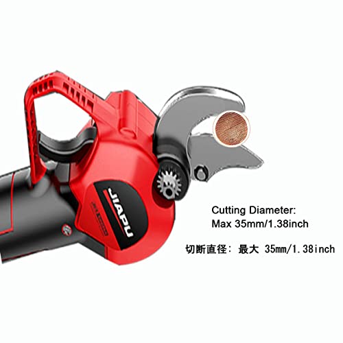 TURKAS Electric Pruner for Garden Battery Powered Pruning Shears Professional Cordless Branch Cutter 35mm (1.3 Inch) Cutting Diameter Powered Scissors with Brushless Motor Red (Size : B)