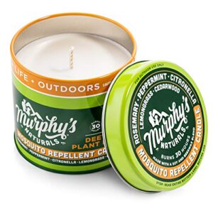 murphy’s naturals mosquito repellent candle | deet free | made with plant based essential oils and a soy/beeswax blend | 30 hour burn time | 9oz