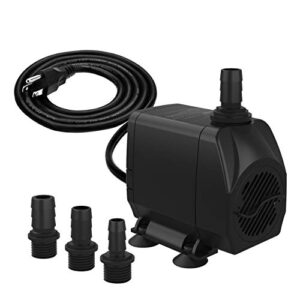 Knifel Submersible Pump 660GPH Ultra Quiet with Dry Burning Protection 8.2ft High Lift for Fountains, Hydroponics, Ponds, Aquariums & More…………