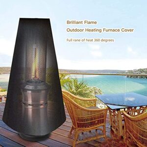 CLVEDU Chimenea Cover 122cm Outdoor Patio Chimenea Cover Waterproof Black Garden Heater Rain Sun UV Protector with Storage Bag