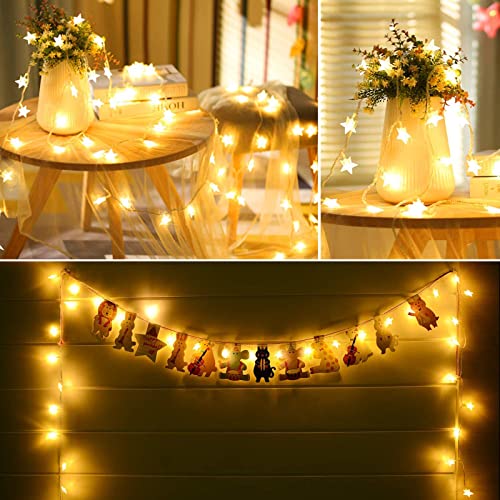 Traveant String Lights, Fairy Lights 50 Led 8 Modes Star Lights, Extendable Waterproof Twinkle Lights for Home, Party, Christmas, Wedding, Garden