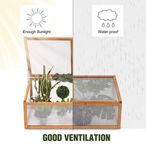 MCombo Wooden Garden Portable Greenhouse Cold Frame Raised Plants Bed Protection 6057-0690 (Orange)
