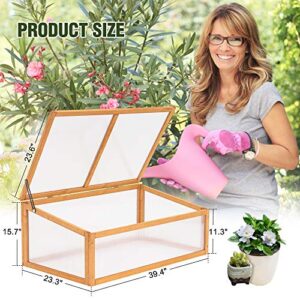 MCombo Wooden Garden Portable Greenhouse Cold Frame Raised Plants Bed Protection 6057-0690 (Orange)