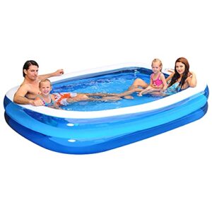 acetop swimming pool, 102 inch x 68 inch x 20 inch full-sized family blow up pool, thick wear-resistant big above ground, garden, backyard water party (0265)