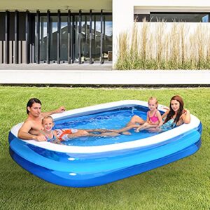 ACETOP Swimming Pool, 102 inch X 68 inch X 20 inch Full-Sized Family Blow up Pool, Thick Wear-Resistant Big Above Ground, Garden, Backyard Water Party (0265)