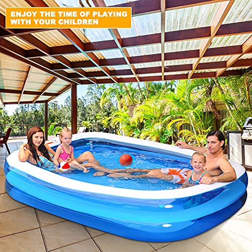 ACETOP Swimming Pool, 102 inch X 68 inch X 20 inch Full-Sized Family Blow up Pool, Thick Wear-Resistant Big Above Ground, Garden, Backyard Water Party (0265)