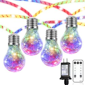string lights, 39ft 150led globe christmas lights, indoor outdoor colorful patio lights with plug & remote, waterproof rope lights, globe string lights for christmas wedding garden party patio…