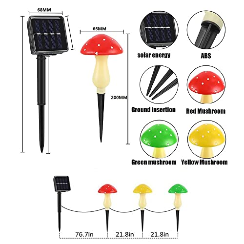 Arcyy Upgraded Waterproof Solar Outdoor Lights, Mushroom Solar Lights, Multi-Color Changing LED Outdoor Solar Garden Lights Flowers for Garden, Patio Lawn Path, Backyard