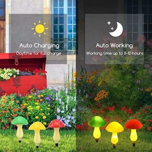 Arcyy Upgraded Waterproof Solar Outdoor Lights, Mushroom Solar Lights, Multi-Color Changing LED Outdoor Solar Garden Lights Flowers for Garden, Patio Lawn Path, Backyard