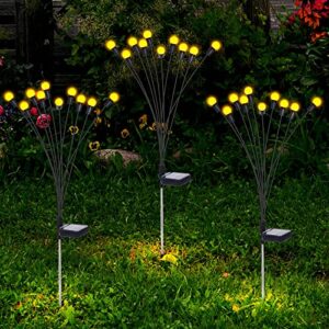 Ladiwanka Firefly Lights Solar Outdoor, 6 Packs Solar Powered Firefly Lights,10 Led, Waterproof Garden Lights Solar Powered, Firefly Garden Decorative Lights Yard Patio Pathway Outdoor Decoration