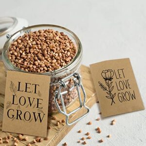 150 Pcs Wedding Favors Seed Packets Seed Envelopes Let Love Grow Kraft Packets Self Adhesive Small Flower Seed Coin Storage Packets for Guests Garden Wedding 2.25 x 3.25 Inches (Kraft)