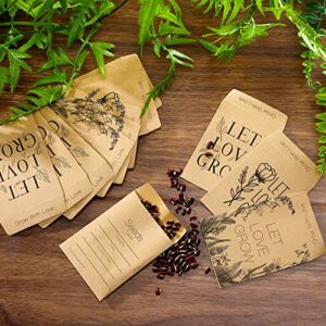 150 Pcs Wedding Favors Seed Packets Seed Envelopes Let Love Grow Kraft Packets Self Adhesive Small Flower Seed Coin Storage Packets for Guests Garden Wedding 2.25 x 3.25 Inches (Kraft)