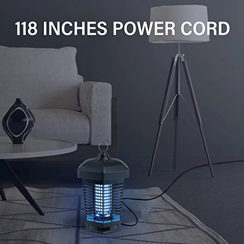 Bug Zapper, 4200V Killing Grid, 15W Electric Insect Catcher & Killer for Mosquitoes, Flies, Gnats & Other Flying Pests Insects, 1.5 Acre Coverage, Electric Bug Zapper Outdoor & Indoor