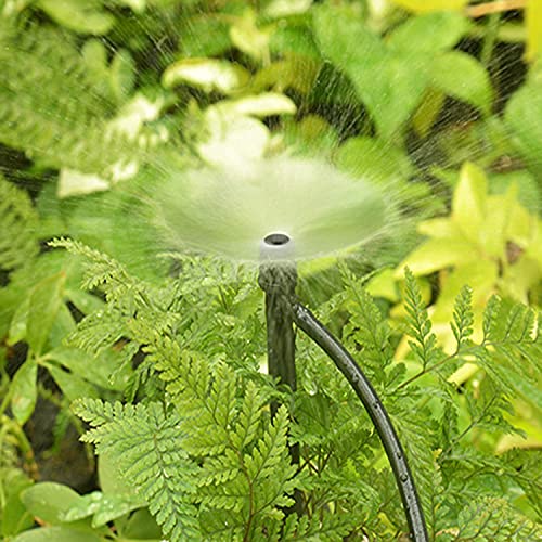 PheiLa 50 Pcs Drip Emitters with Stake Water Flow Adjustable for 1/4 Inch Irrigation Tube Hose, 360 Degree Sprayer Irrigation Drippers Watering Stake for Garden Patio Lawn Flower Bed - Blue