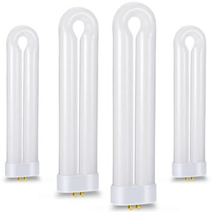 kittmip bug zapper replacement bulb 4 pieces 15 w u shaped twin tube bulb indoor outdoor bug zapper light bulbs with 4 pin base 4 count (pack of 1)