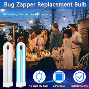 Kittmip Bug Zapper Replacement Bulb 4 Pieces 15 W U Shaped Twin Tube Bulb Indoor Outdoor Bug Zapper Light Bulbs with 4 Pin Base 4 Count (Pack of 1)