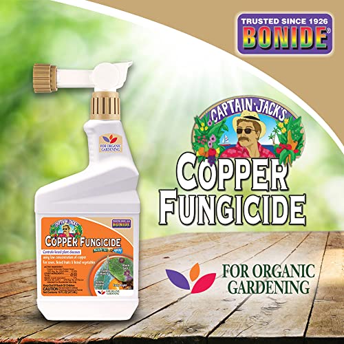 Bonide Captain Jack's Copper Fungicide, 16 oz Ready-to-Spray Disease Control for Organic Gardening, Controls Mildew & Blight