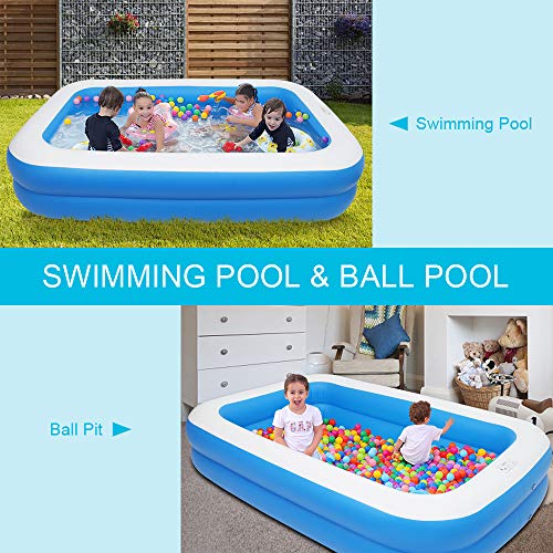 VINGLI Inflatable Swimming Pool Family Pools 102" x 70" x 22", 8.5 Foot Family Pool Lounge Pool for Toddlers, Kids & Adults Oversized Kiddie Pool Outdoor Blow Up Pool for Backyard, Garden