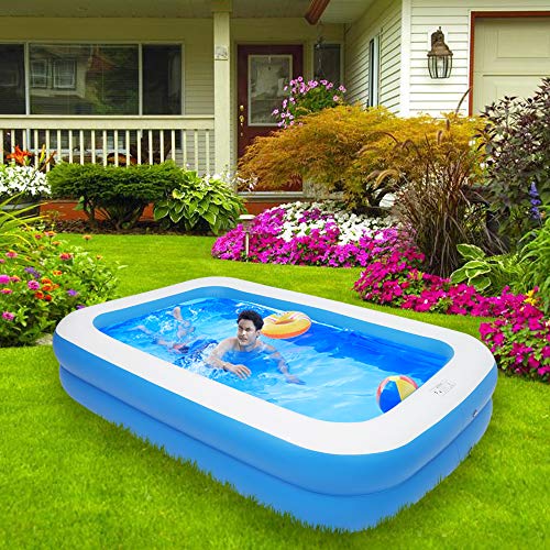 VINGLI Inflatable Swimming Pool Family Pools 102" x 70" x 22", 8.5 Foot Family Pool Lounge Pool for Toddlers, Kids & Adults Oversized Kiddie Pool Outdoor Blow Up Pool for Backyard, Garden