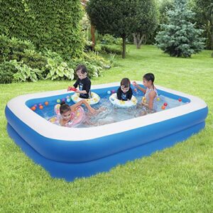 VINGLI Inflatable Swimming Pool Family Pools 102" x 70" x 22", 8.5 Foot Family Pool Lounge Pool for Toddlers, Kids & Adults Oversized Kiddie Pool Outdoor Blow Up Pool for Backyard, Garden