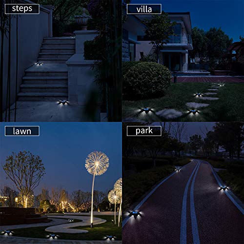 AMKI Solar Driveway Lights, 12-Pack LED Deck Lights Bright White, Solar Powered Road Markers Lights IP67 Waterproof Outdoor Warning Step Lights Stay Lit for Boat Dock Driveway Walkway Pathway Garden