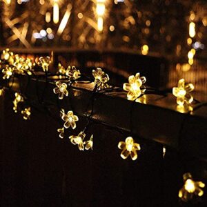 ITICdecor Solar Flower String Lights Outdoor Waterproof 50 LED Fairy Light Christmas Decorations for Garden Fence Patio Yard Christmas Tree, Home, Lawn, Wedding, Patio, Party Decoration (Warm White)