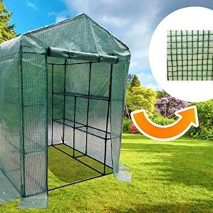 MTB Outdoor Portable Walk-in Garden Greenhouse Replacement PE Cover for 8 Shleves for Frame Size 56x56x77inch