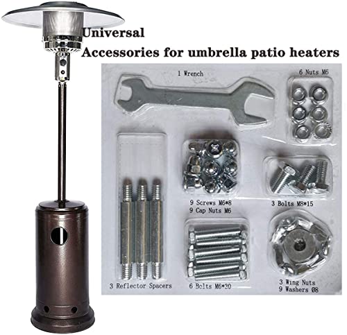 Patio Heater Replacement Hardware -Bolt & Nut Set Propane Patio Outdoor Space Heater Accessories Round Umbrella Shape Stand-up Pyramid Patio Heaters Heat kit