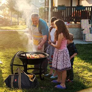 FireBeauty Fire Pit BBQ Grill Pit Bowl with Mesh Spark Screen Cover,Poker (Includes Tote Bag)