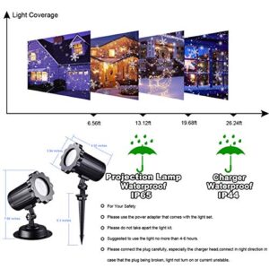 Christmas Projector Lights LED White Blue Rotating Snowflake Snowstorm Light Projector with Snowfall for Halloween Birthday Wedding Theme Party Garden Home Winter Outdoor Indoor Decor [2022 Updated]