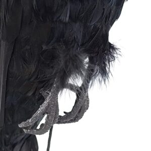 Etistta 17 inch Realistic Hanging Dead Crows Decoy Lifesize Extra Large Black Feathered Crow