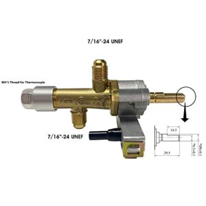 MCAMPAS CSA Certified Gas Safety Control Valve with Piezo Push Ignition Device for Garden Sun Propane Powered Patio Heater Repair Replaces Parts (Screw Thread)