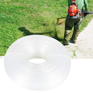 trimmer line, 0.09inch round‑shaped white nylon trimmer line string rope garden lawn mower accessory
