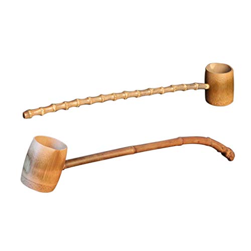 Backbayia 2 Pieces Japanese Bamboo Water Ladle Scoop for Tea Ceremony, Garden, Sauna