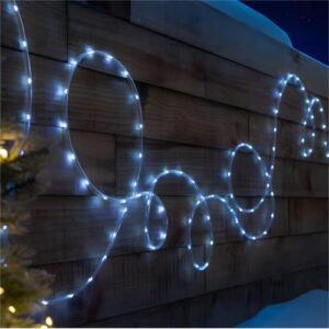 Solar Outdoor Rope Lights, 66ft 200leds Solar Powered Rope Lights Outdoor, 8 Modes Dimmable/Timer Remote String Light 3.7V/1200mAh Rope Solar Lights Outdoor Waterproof for Garden Decor, White