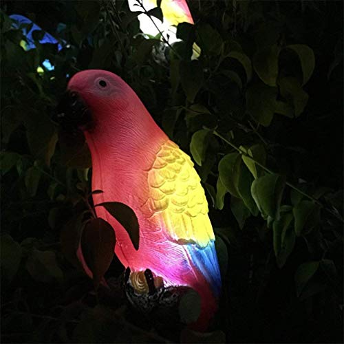 Luwint LED Tree Light Ornaments, Outdoor Christmas Decoration, Solar Powered Parrot Lamp with 360° Flexible Clamp Base for Garden Patio Backyard, 1 Pack